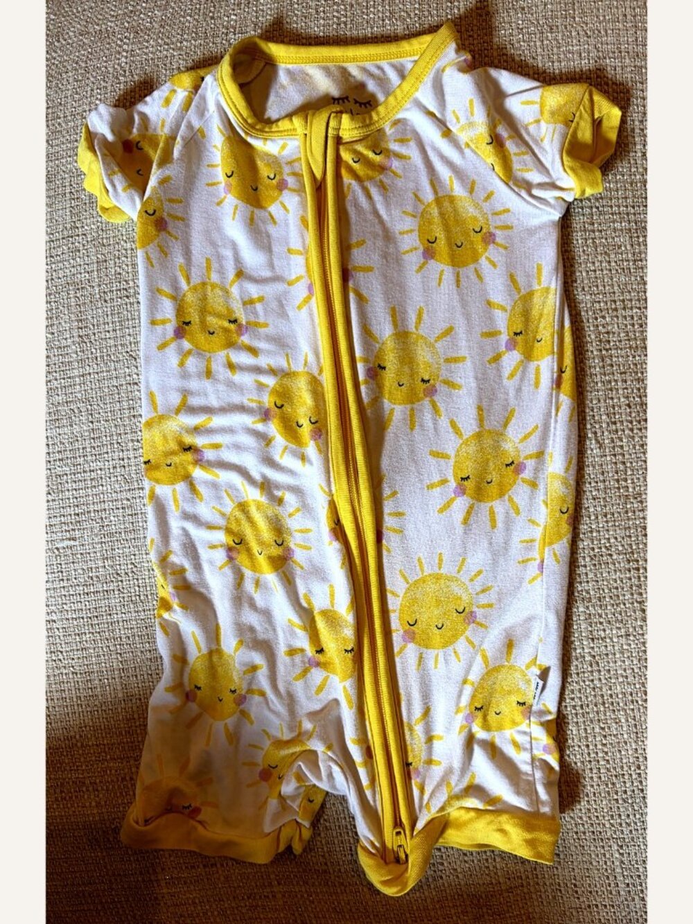 Little Sleepies Sunshine Bamboo Shorty Zippy Romper 6-12 Months